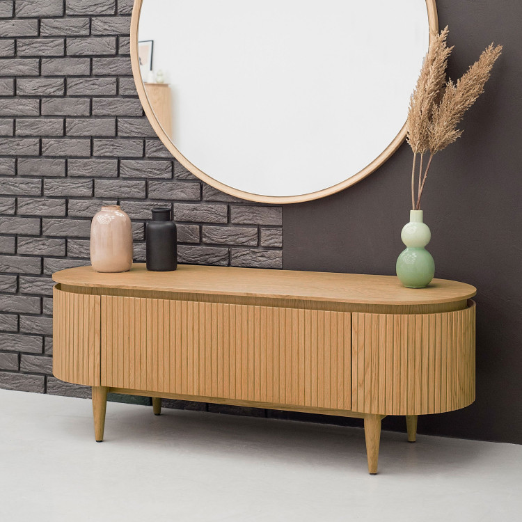 Zaoblená tv komoda barva dub , TV stolky, Tv Komody- 1