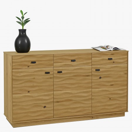 Komoda barva dub s 3D povrchem, Oslo , Komody- 1