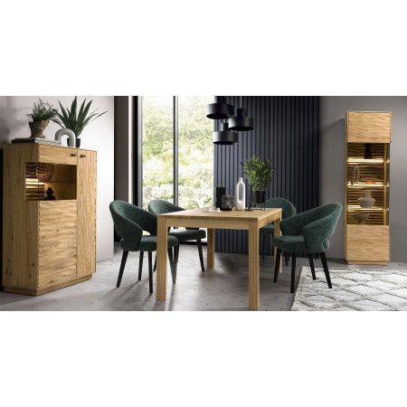 Příborník barva dub s 3D povrchem, Oslo , Vitríny- 5