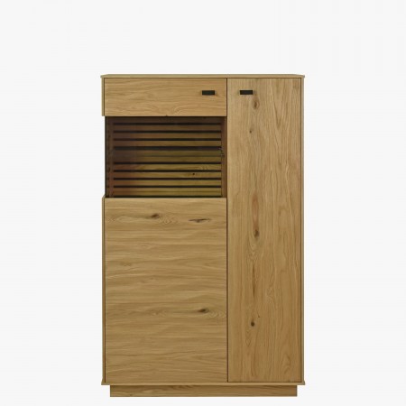 Příborník barva dub s 3D povrchem, Oslo , Vitríny- 4