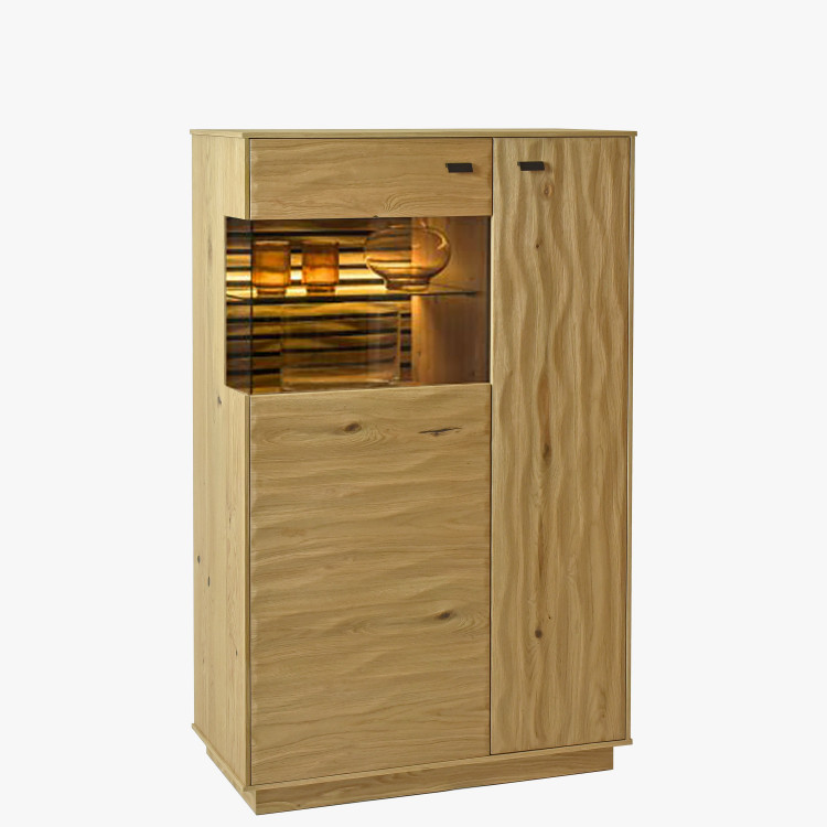 Příborník barva dub s 3D povrchem, Oslo , Vitríny- 3