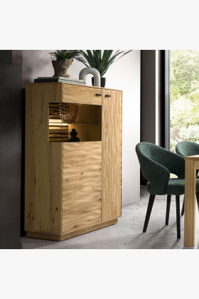 Příborník barva dub s 3D povrchem, Oslo , Vitríny- 1