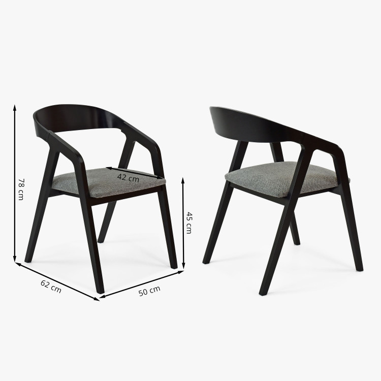 Černá dřevěná jídelní židle , Jídelní židle- 8