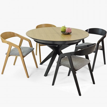 Černá dřevěná jídelní židle , Jídelní židle- 11