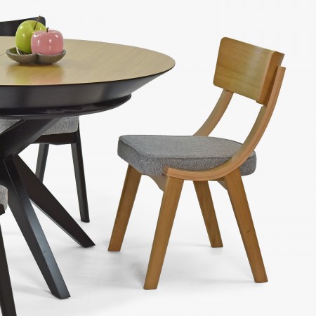 Jídelní židle dub s šedým čalouněním , Jídelní židle- 2