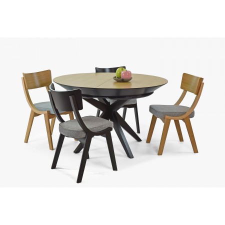 Jídelní židle dub s šedým čalouněním , Jídelní židle- 7