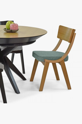 Jídelní židle dub s mátovým čalouněním , Jídelní židle- 1 2