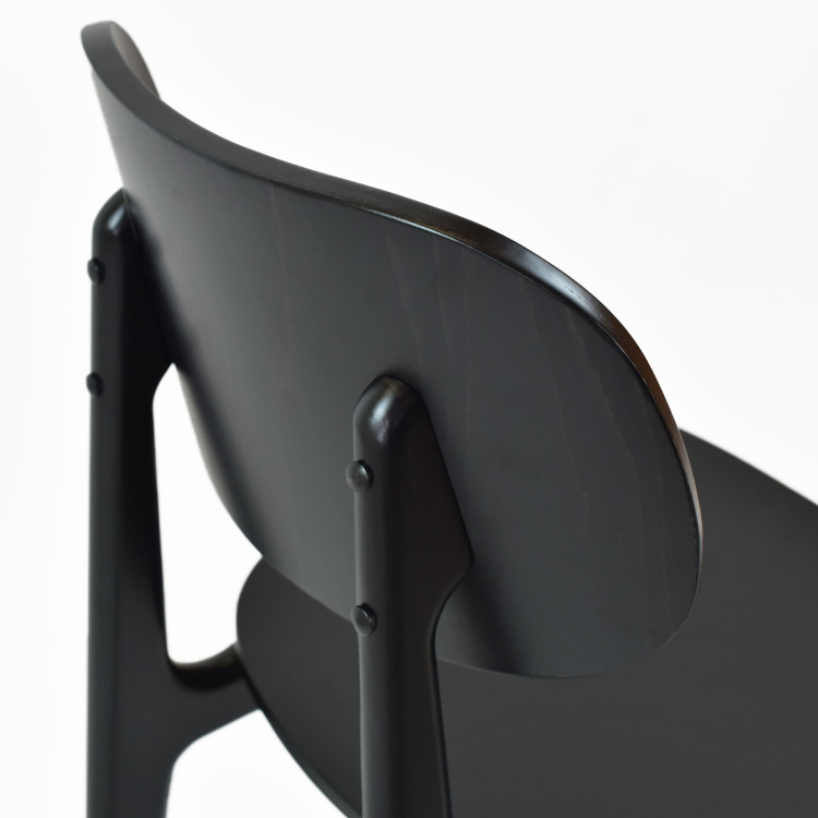 Černá jídelní židle celo dřevěná , Jídelní židle- 5