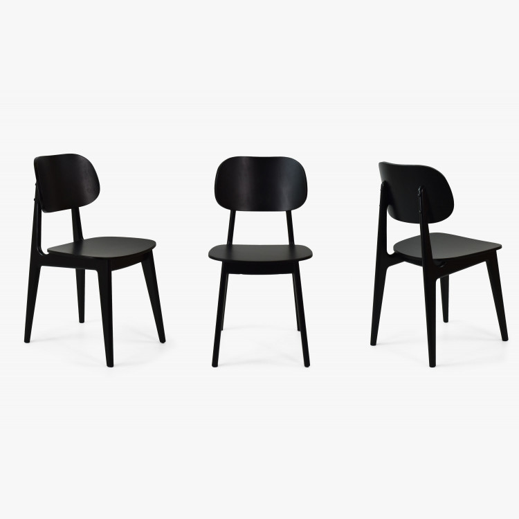 Černá jídelní židle celo dřevěná , Jídelní židle- 9