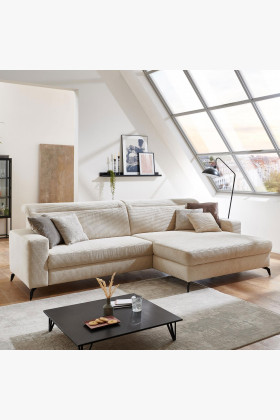 Ecksofa Samtstoff Boler rechte Ecke modern luxus blau