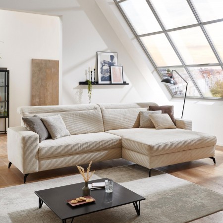 Rohová sedačka s manšestrovou látkou Boler, pravá , Rohové sedačky- 1