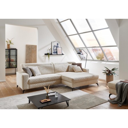 Rohová sedačka s manšestrovou látkou Boler, pravá , Rohové sedačky- 3