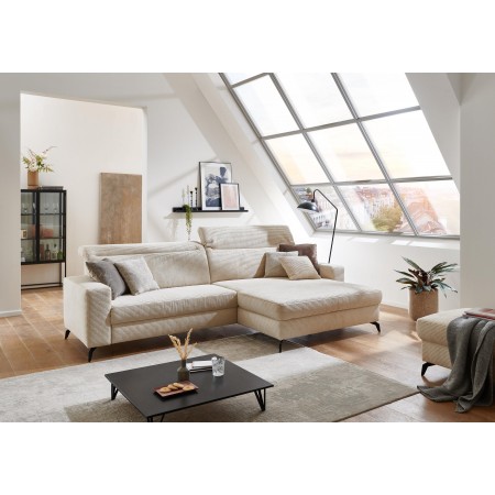 Rohová sedačka s manšestrovou látkou Boler, pravá , Rohové sedačky- 6