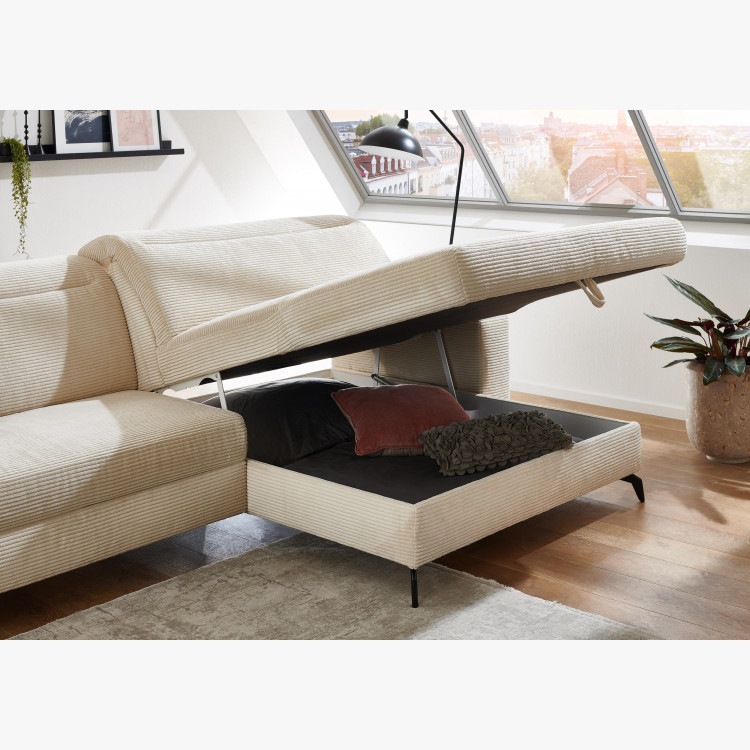 Rohová sedačka s manšestrovou látkou Boler, pravá , Rohové sedačky- 7