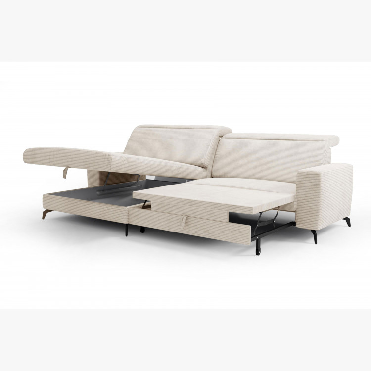 Rohová sedačka s manšestrovou látkou Boler, levá , Sedačky- 6