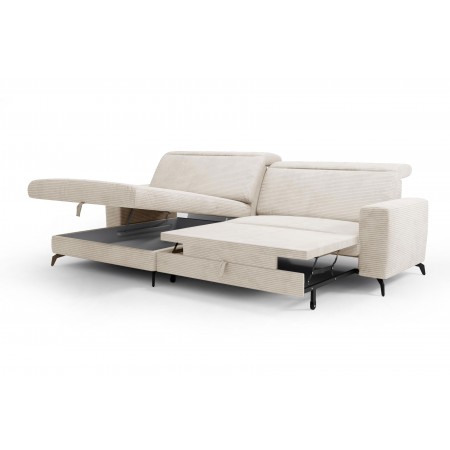 Rohová sedačka s manšestrovou látkou Boler, levá , Sedačky- 6