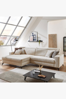 Ecksofa Cordstoff links modern langlebig braun