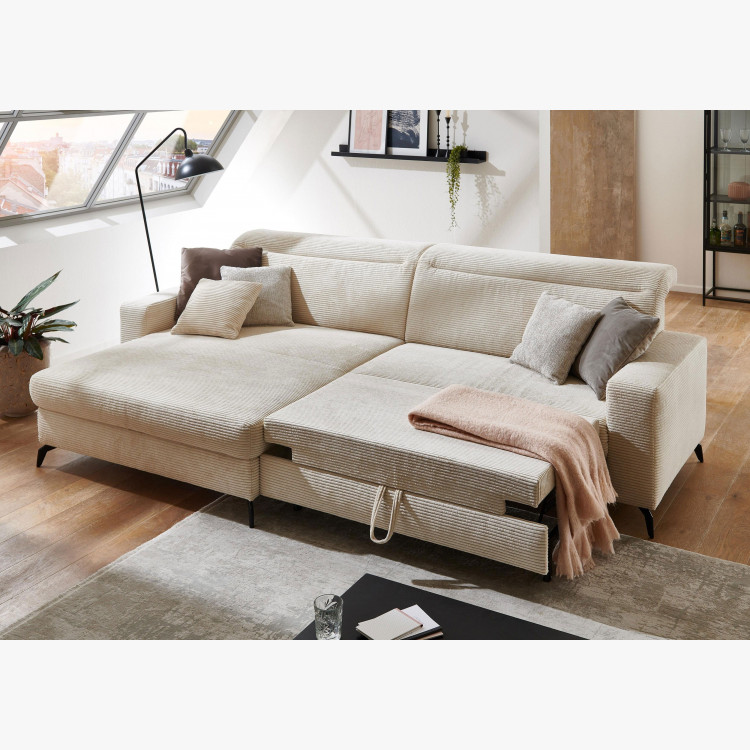 Rohová sedačka s manšestrovou látkou Boler, levá , Sedačky- 2