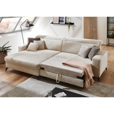 Rohová sedačka s manšestrovou látkou Boler, levá , Sedačky- 2