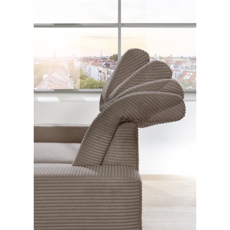 Rohová sedačka s manšestrovou látkou Boler šedohnědá, levá , Rohové sedačky- 6