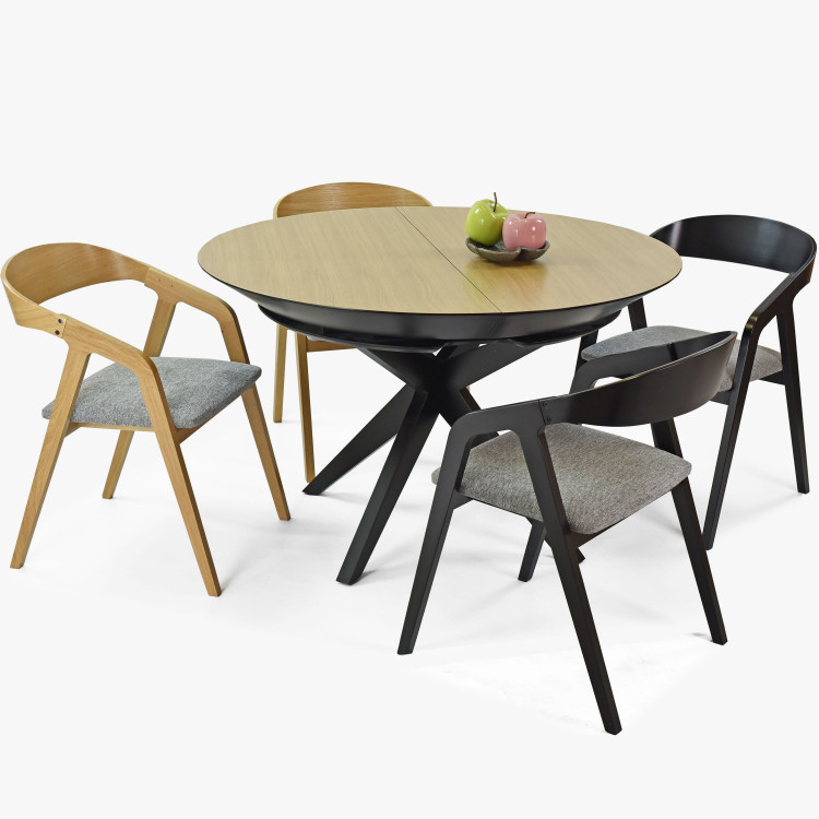 Kulatý jídelní stůl - rozkladací Ø127 cm , Jídelní stoly- 9