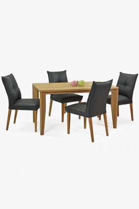 Esszimmer-Set Massiv Eiche Tisch 140x80 + 4 Komfortstühle