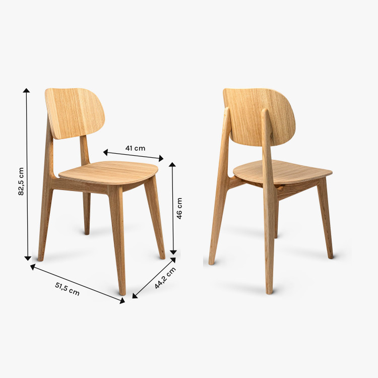 Celo dřevěná dubová židle , Jídelní židle- 6