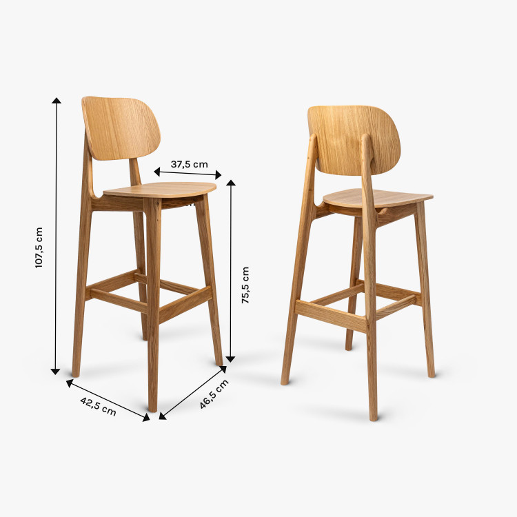 Celo dřevěná barová židle dubová , Barové židle- 6