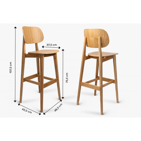Celo dřevěná barová židle dubová , Barové židle- 6