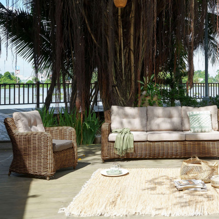 Ratanové záhradné sedenie hnedé, Barakaldo , Záhradné súpravy- 9