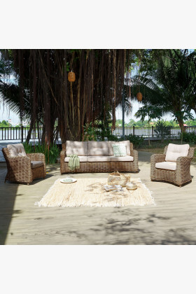 Ratanové záhradné sedenie hnedé, Barakaldo , Záhradné súpravy- 1