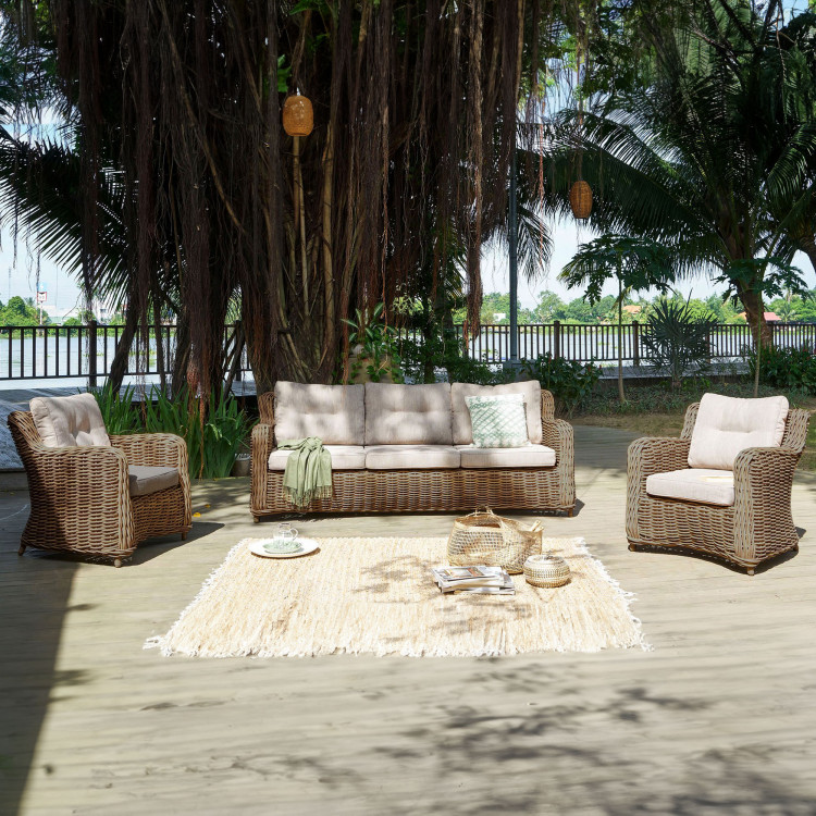 Ratanové záhradné sedenie hnedé, Barakaldo , Záhradné súpravy- 1