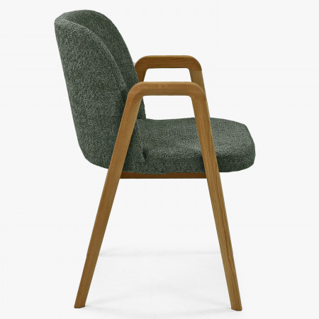 Moderní židle dub, barva čalounění zelená , Jídelní židle- 3