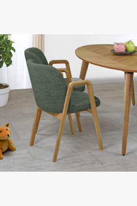 Moderní židle dub, barva čalounění zelená , Jídelní židle- 1 2