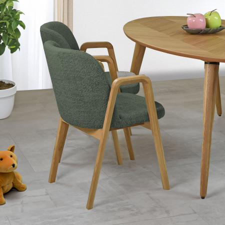 Moderní židle dub, barva čalounění zelená , Jídelní židle- 2