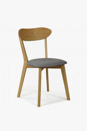 Esszimmerstuhl Helsinki Eiche Stoff hellgrau skandinavisch