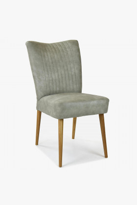 Esszimmerstuhl Valencia mit Eichenholzbeinen, grau-mint