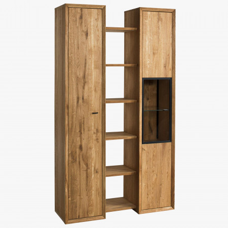 Vitrína a regálová zostava dub, Vilo 11+12+13