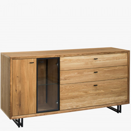 Veľká dubová komoda na kovových nohách, Vilo 49