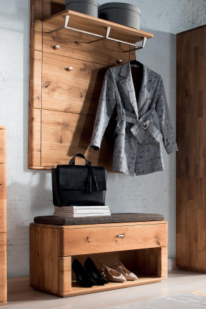 Skriňa na topánky do predsiene, dubový masív, typ Texas 60