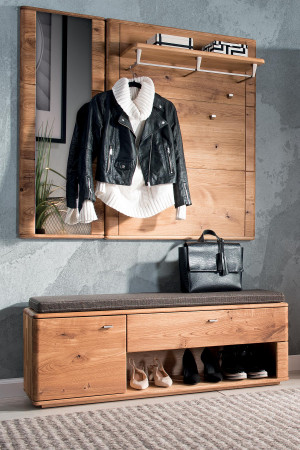 Masívna dubová lavica do predsiene, typ Texas 61