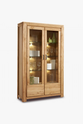 Dvojdverová vitrína - dub, presklené dvere typ NL 12 2