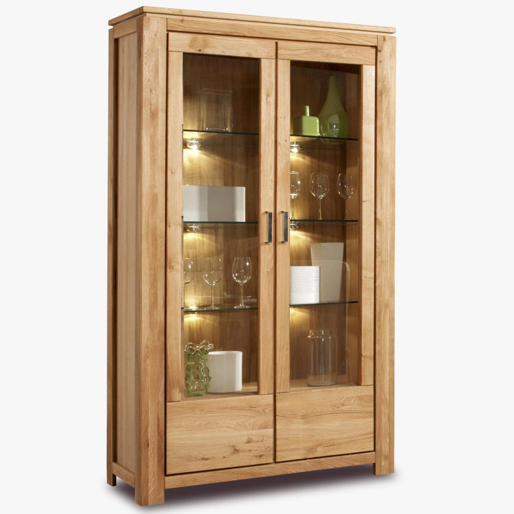 Dvojdverová vitrína - dub, presklené dvere typ NL 12