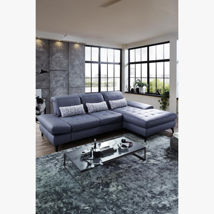 Rohová kožená sedačka s funkcemi, Carolina , Sedačky- 1