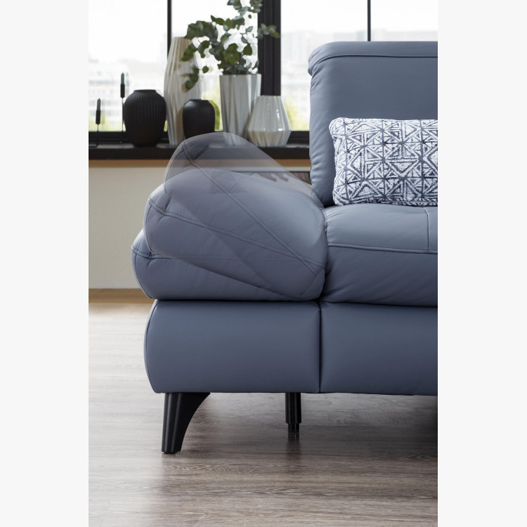 Rohová kožená sedačka s funkcemi, Carolina , Sedačky- 2