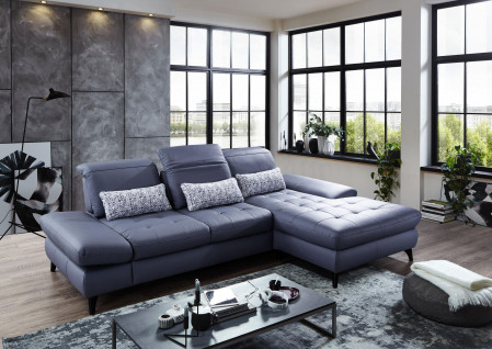 Rohová kožená sedačka s funkcemi, Carolina , Sedačky- 3