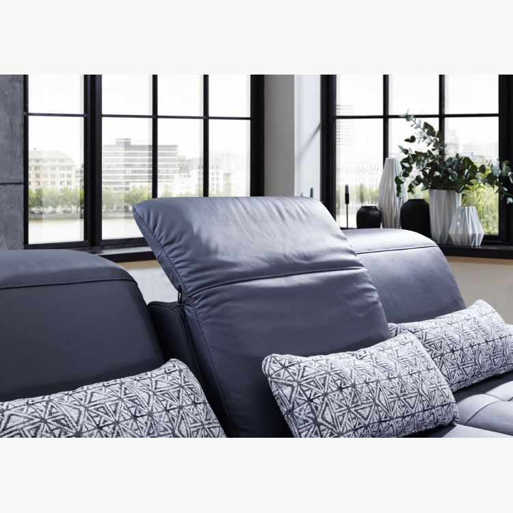 Rohová kožená sedačka s funkcemi, Carolina , Sedačky- 4