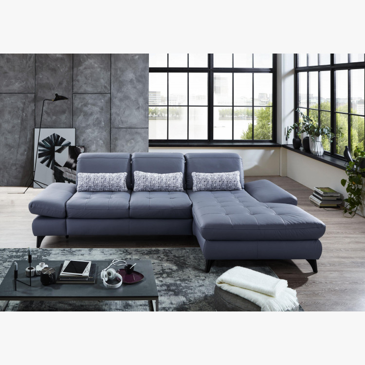 Rohová kožená sedačka s funkcemi, Carolina , Sedačky- 7