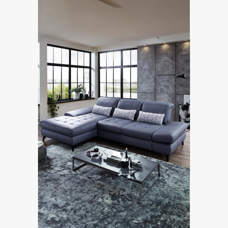 Rohová kožená sedačka s funkcemi, Carolina , Sedačky- 1