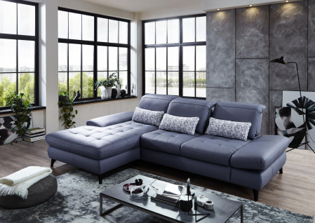 Rohová kožená sedačka s funkcemi, Carolina , Sedačky- 5